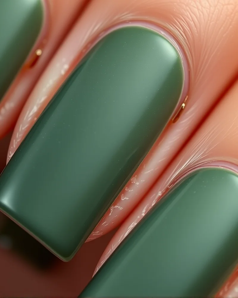 Back to School Nails Square: The Ultimate Guide to Sharp, Sophisticated Style 3 Matte green square nails for back to school aesthetic.