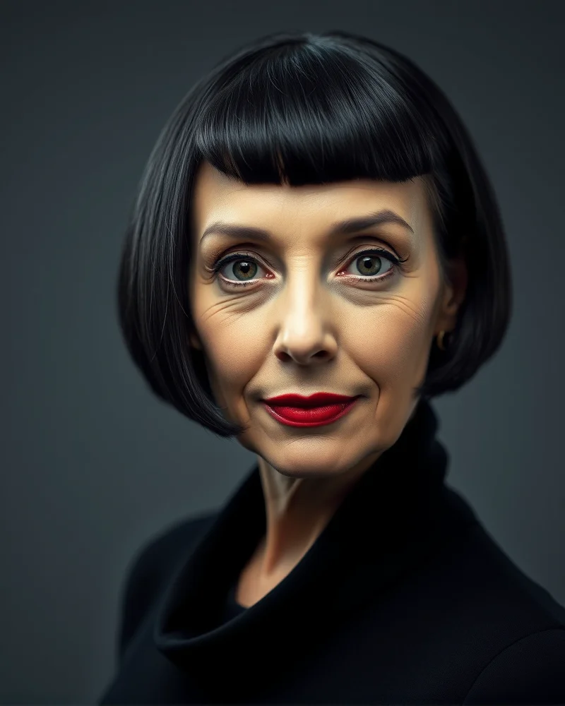 10 Chic Short Hair Styles for Older Women: Youthful, Modern & Easy to Maintain 4 Sleek and sharp blunt bob hairstyle for a mature woman.