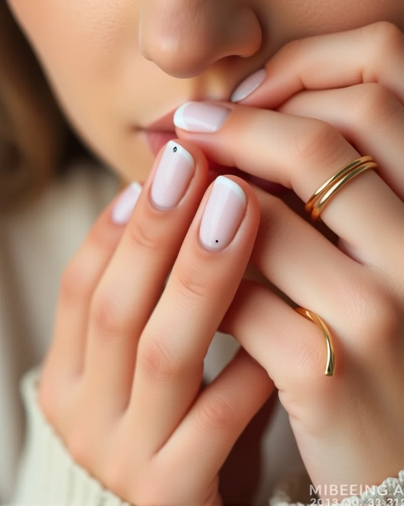 10 Chic Fall Short Nails: The Ultimate Seasonal Manicure Guide 4 Minimalist short nails with milky base and dot accent
