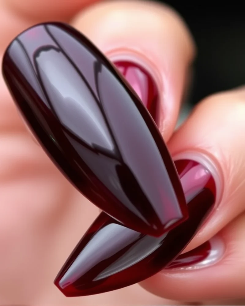 7 Luxurious Nails for Fall Trends That Define Autumn Elegance 4 Burgundy glazed nails for fall