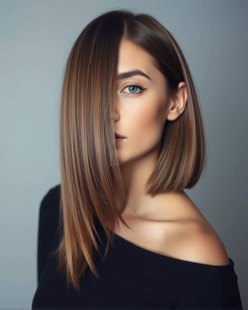 7 Stunning Brown Hair Color Trends for Every Skin Tone 5 A woman sporting a trendy, muted mushroom brown hair color.