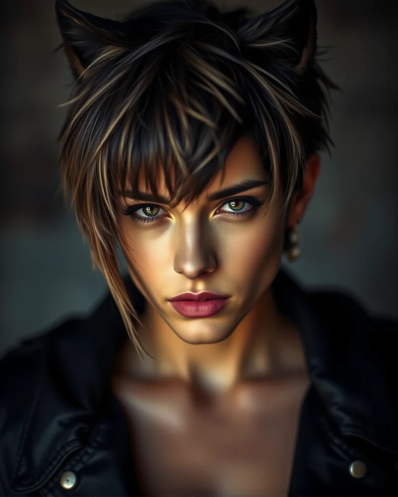 Top 7 Trendy Roblox Hair ID Codes for Your Virtual Avatar 5 Edgy wolf cut hairstyle ID Roblox on a digital avatar.