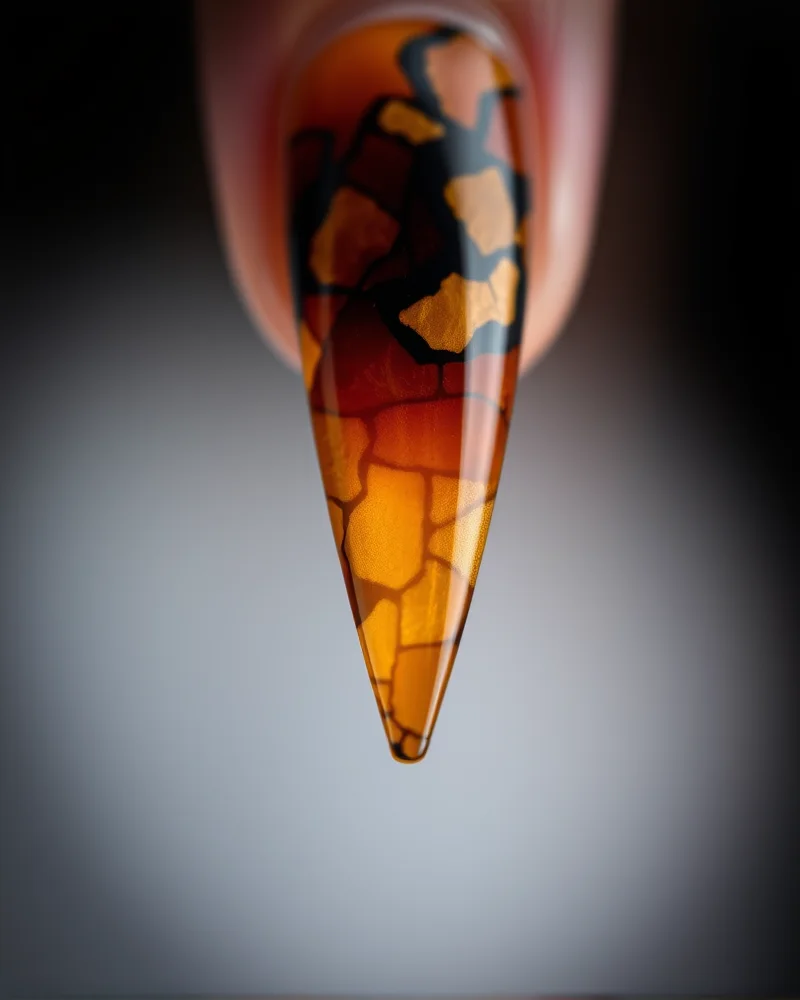 7 Luxurious Nails for Fall Trends That Define Autumn Elegance 5 Modern tortoiseshell nail art design