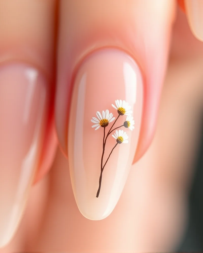 10 Trendy Nails for August: The Ultimate Guide to Late Summer Manicures 5 Delicate floral accent nail art on stiletto nails for August.