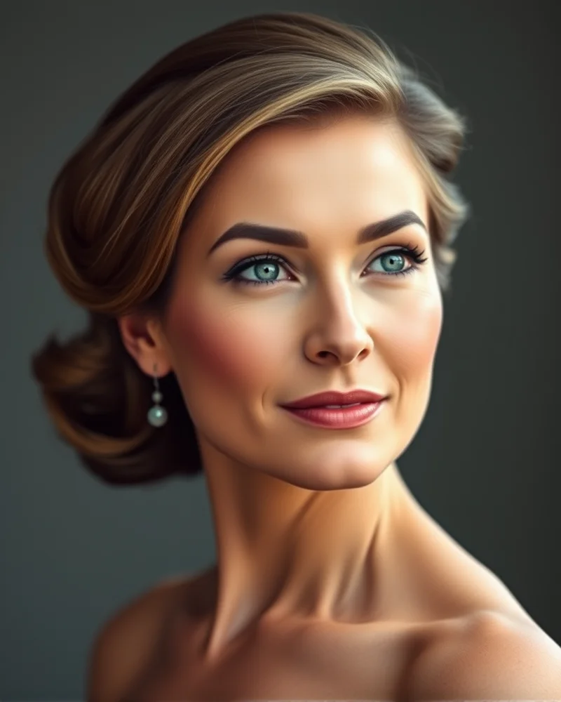 An elegant and chic slick back hairstyle suited for mature hair textures.