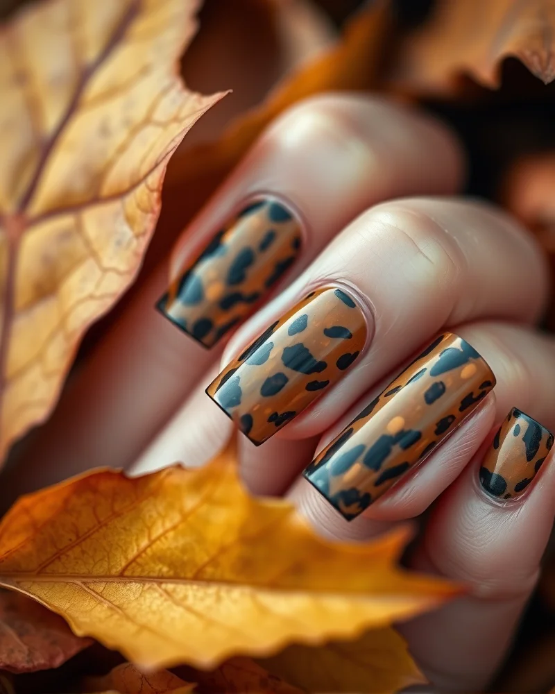 10 Chic Short Fall Nails: The Ultimate Autumn Manicure Edit 6 Short fall nails with a stylish tortoiseshell french tip design.