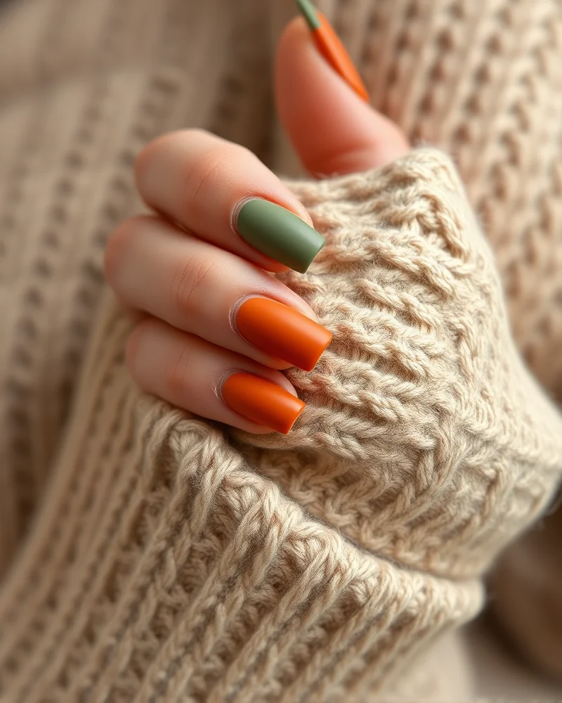 15 Chic September Nails Designs to Elevate Your Seasonal Transition 6 Matte earth tone September nails designs.