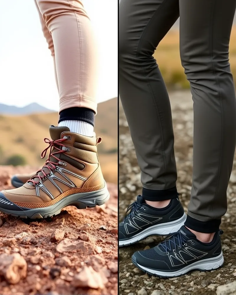 The Ultimate Hiking Outfit Women’s Guide: Functional Meets High Fashion 8 Comparison of different hiking footwear options for women.