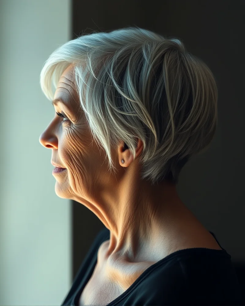 10 Chic Short Hair Styles for Older Women: Youthful, Modern & Easy to Maintain 8 Modern silver taper haircut for a bold and refined look.