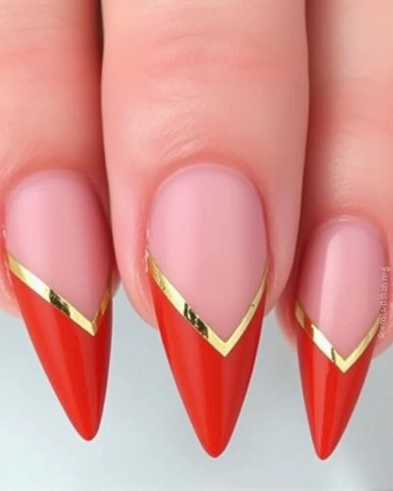 10 Chic End of Summer Nails Ideas to Transition Into Autumn 8 Stiletto nails using negative space and burnt orange tips with gold foil.