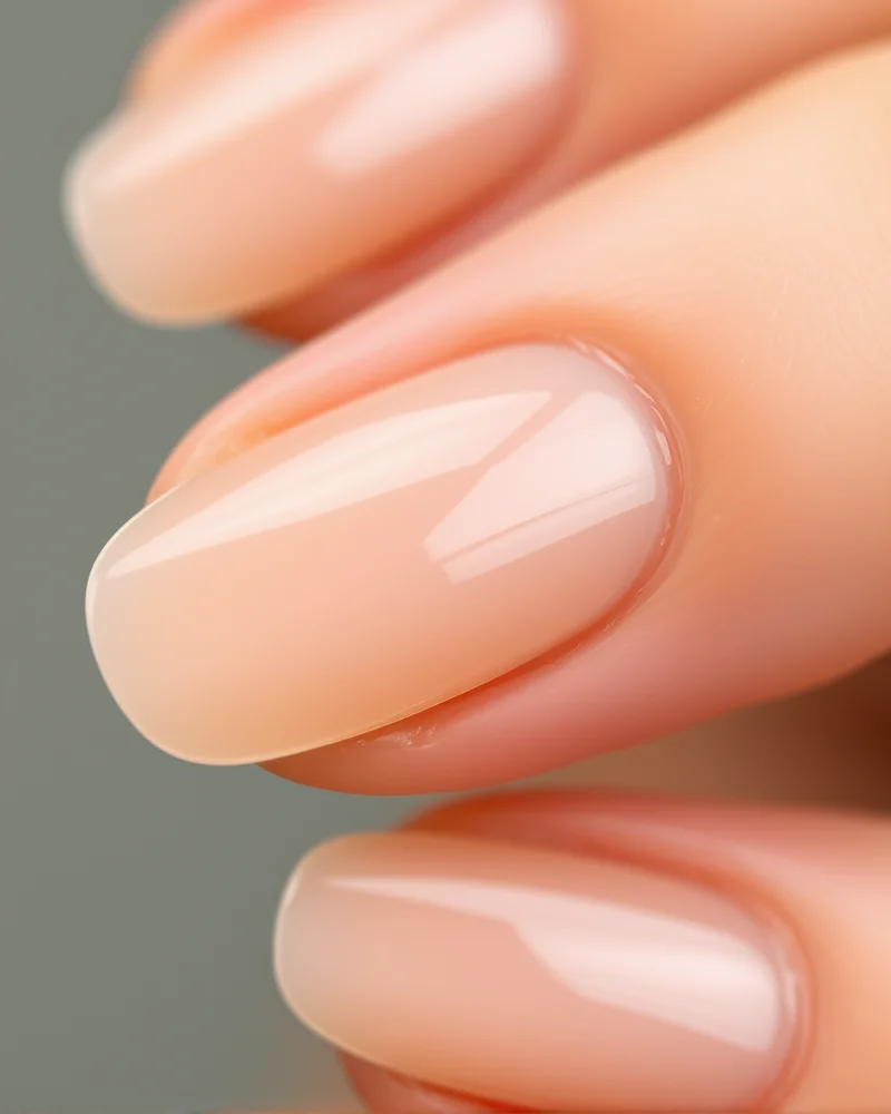 Clean and chic sheer nude back to school nails 2026.
