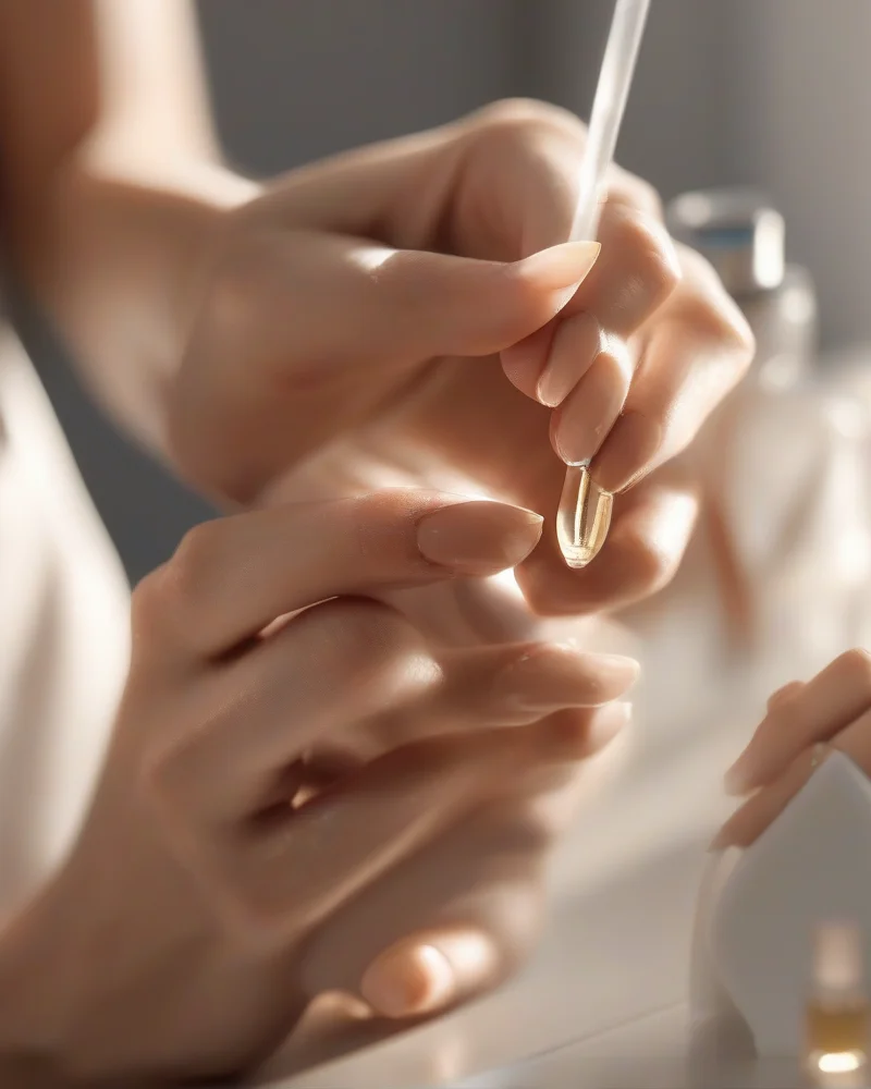 Simple September Nails 7 Applying cuticle oil for healthy nails during the autumn season transition