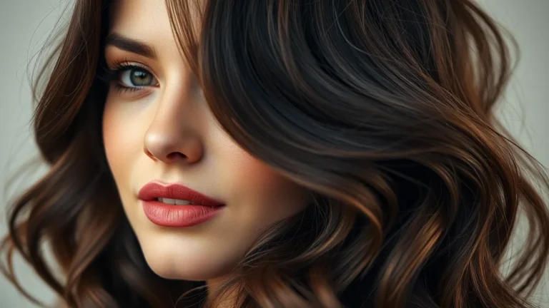 10 Picture Day Hairstyles That Guarantee a Flawless School Portrait 2 Model with voluminous soft-wave brunette hair for professional portrait photography.