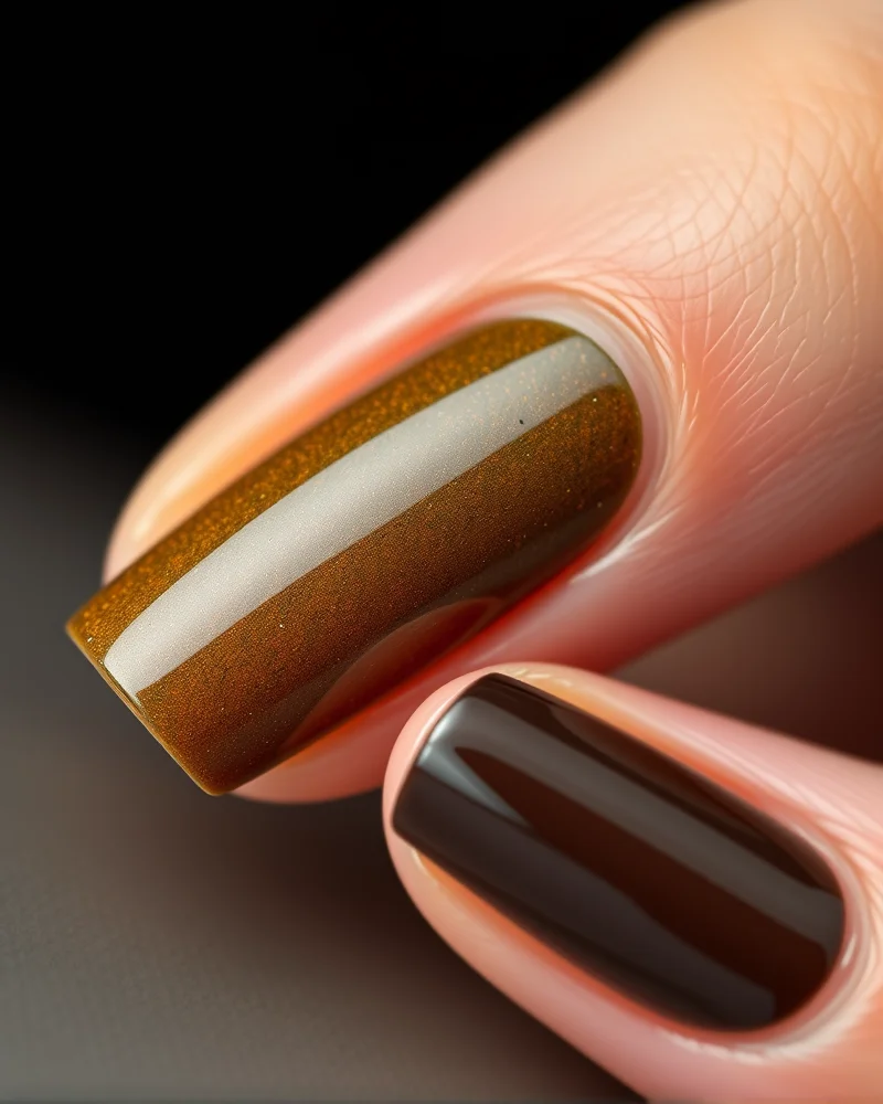 Fall Nail Colors 2026 2 Close up of luxury fall nail colors in Living Earth tones including terracotta and deep moss green