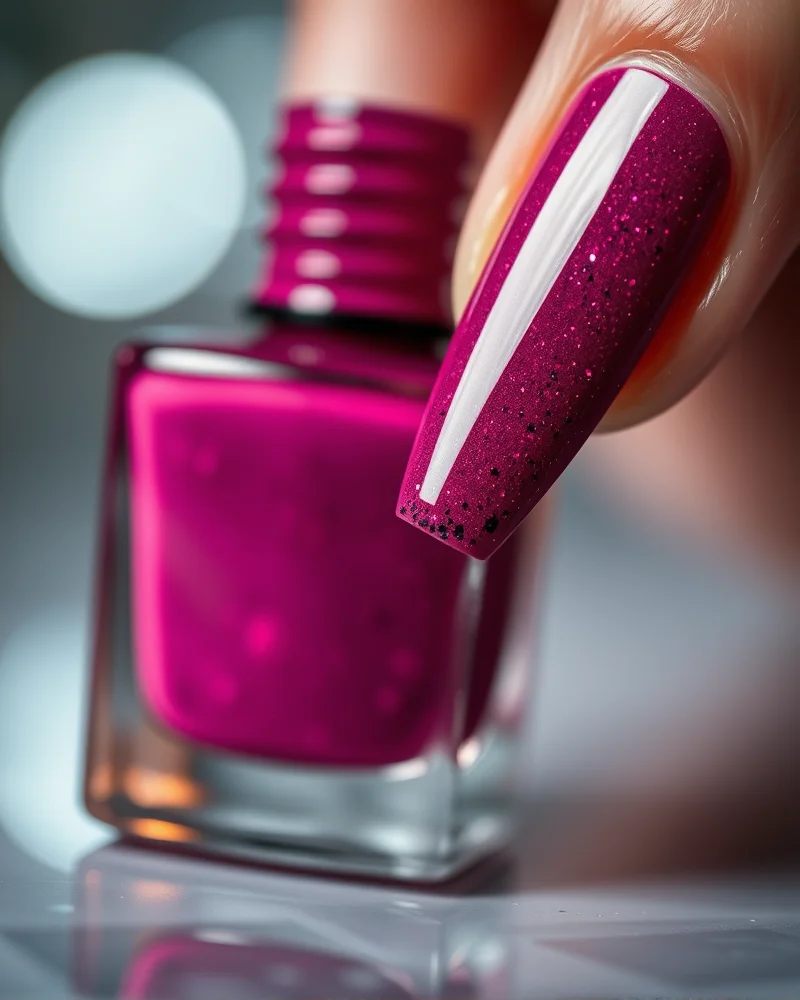 Macro view of magnetic iron oxide particles in cat eye nail gel demonstrating the physics of magnetic velvet nail designs.