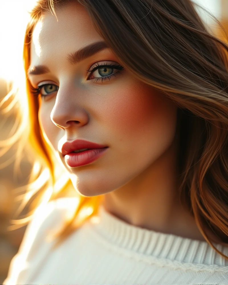 Model wearing a pumpkin spice latte makeup look featuring terracotta cream blush on the cheeks.