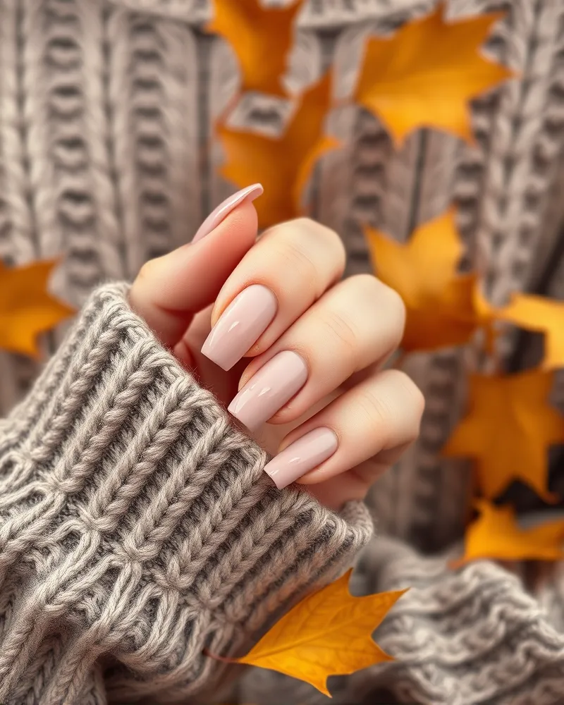 Fall Pink Nails 5 Close-up of durable fall pink gel nails showing smooth finish and healthy cuticles