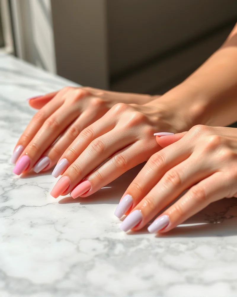 spring break nails for college students 4 Close up view of hands showing gel polish, dip powder, and press-on nail techniques with varied spring colors and textures.