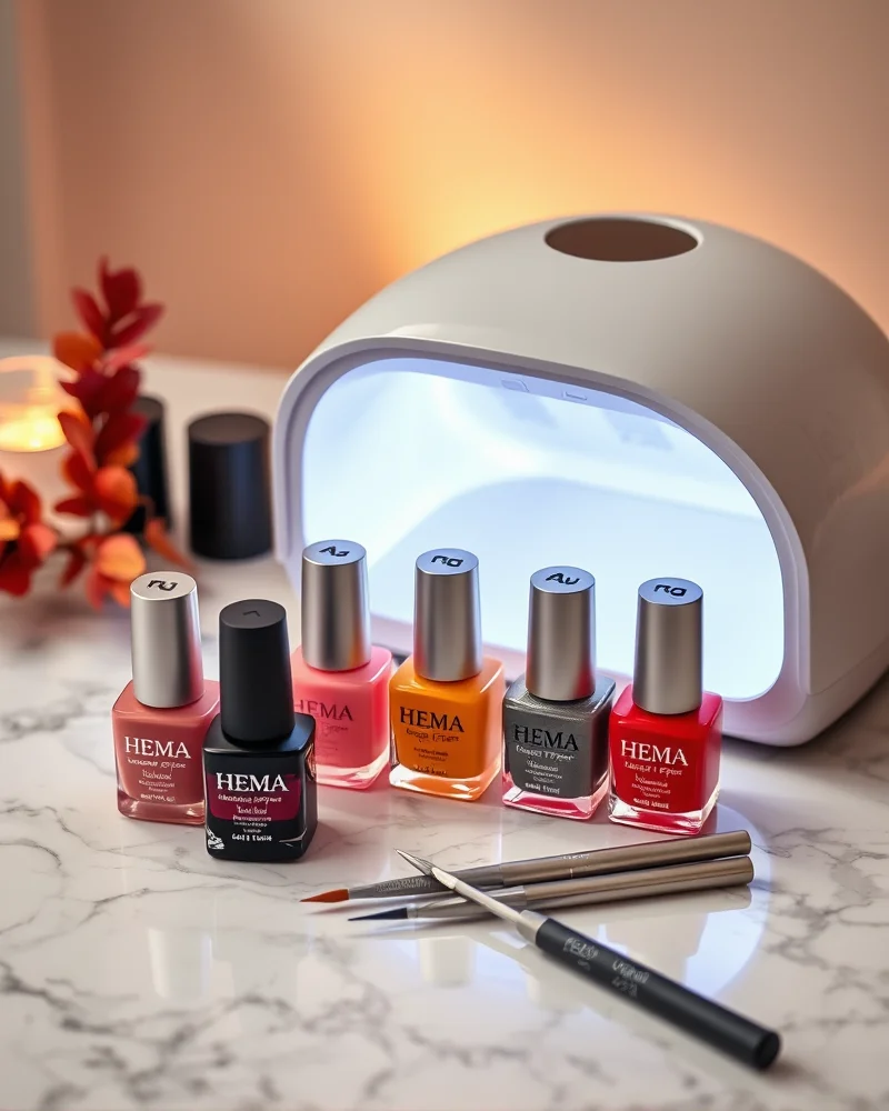 Fall Nails Inspo 2026 6 Professional at-home gel nail kit with HEMA-free polishes and LED curing lamp for autumn manicure