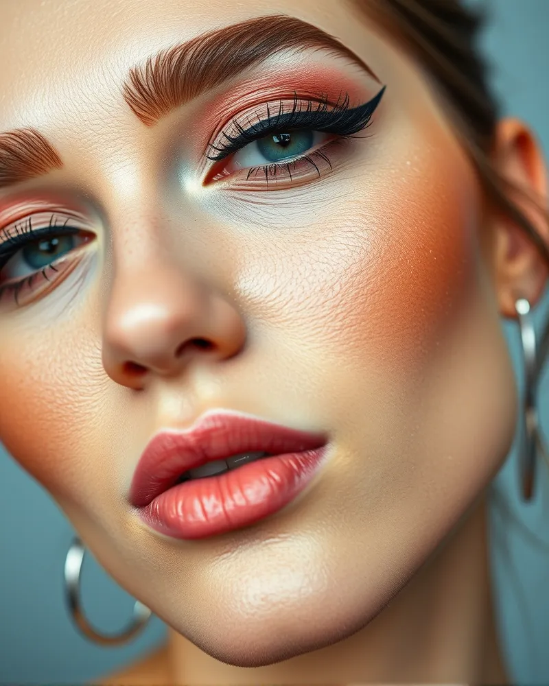 Hoco Makeup Inspo 6 Close up professional shot of a perfect winged cat-eye eyeliner look designed for homecoming makeup, showcasing clean lines and precise application for various eye shapes.