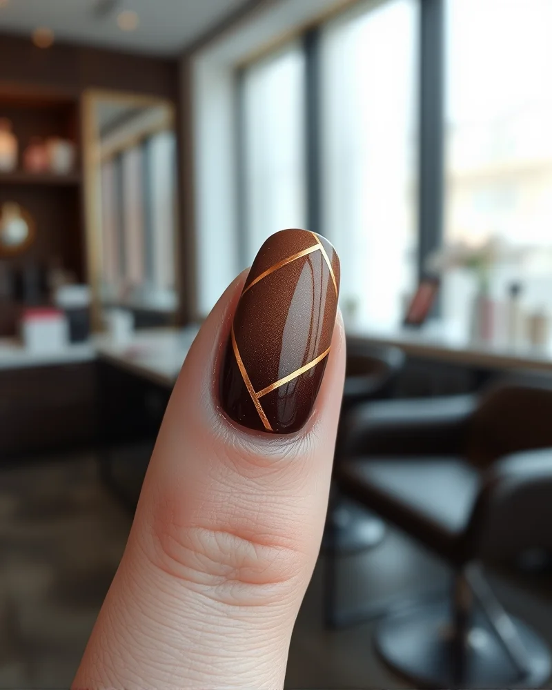 Fall Nail Colors 2026 7 Negative space manicure featuring minimalist geometric lines in autumn colors for fall 2026