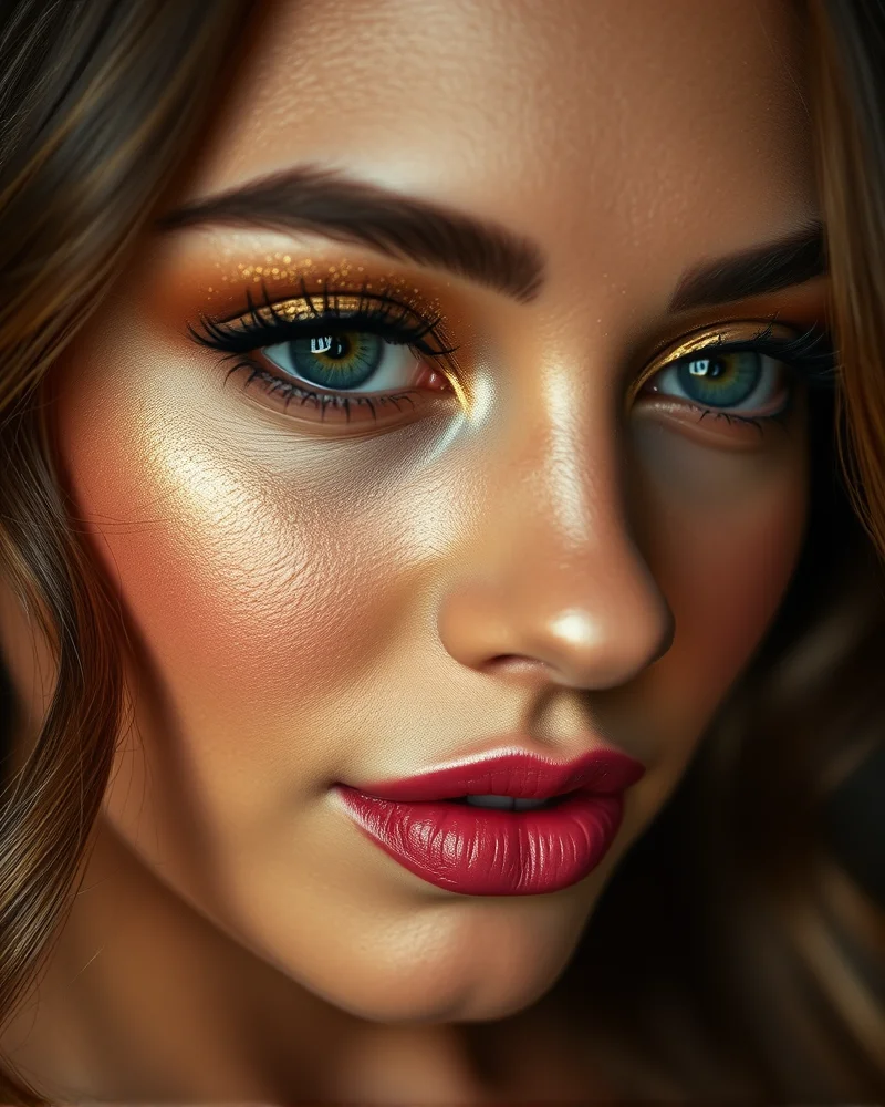 Professional makeup artist applying metallic and matte eyeshadow shades to match a homecoming dress color palette.