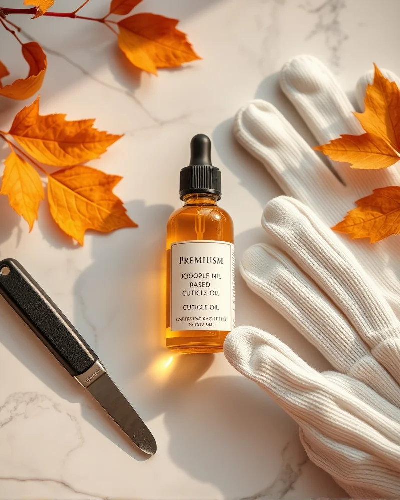 Fall Pink Nails 8 Professional nail care essentials and cuticle oil for maintaining healthy pink nails during fall.