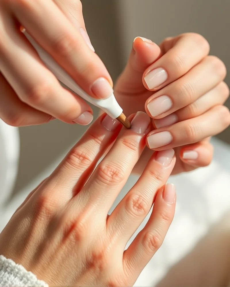 Fall Gel Nails 9 Close up of the professional soak off method for removing fall gel nails to ensure nail health.
