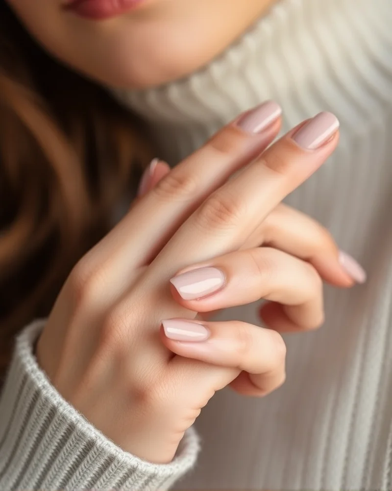 Early September Nails 9 A professional manicure showing capped free edges for long-lasting wear during early September.