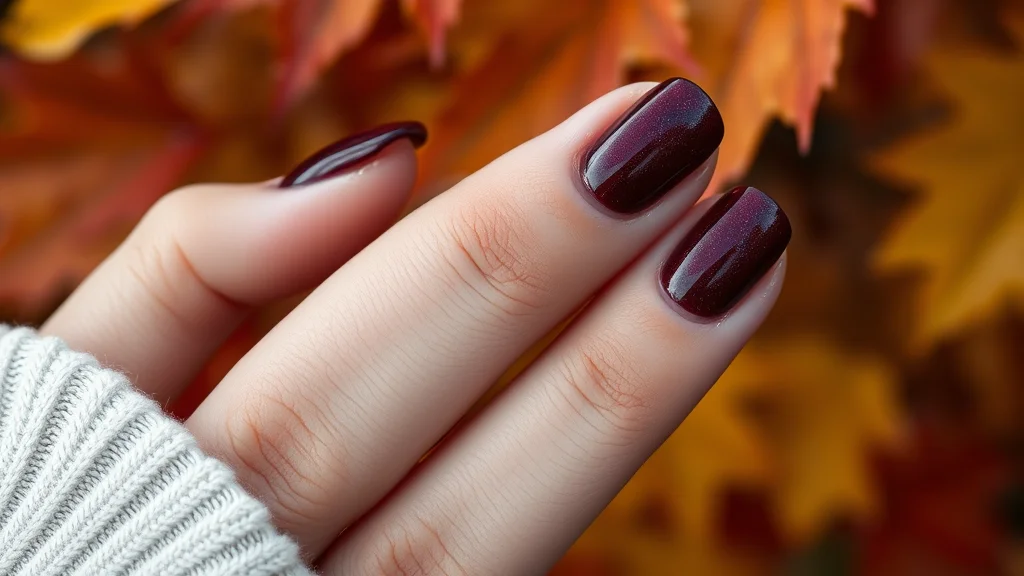 Fall Nail Colors 2026 1 Close-up of trendy 2026 fall nail colors in a rich oxblood velvet finish.