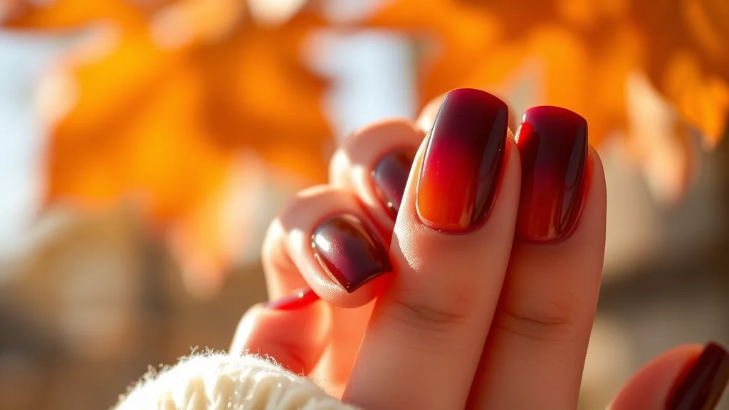 Cute Nails for Fall 1 Close-up of elegant autumn-inspired manicure in warm seasonal tones.