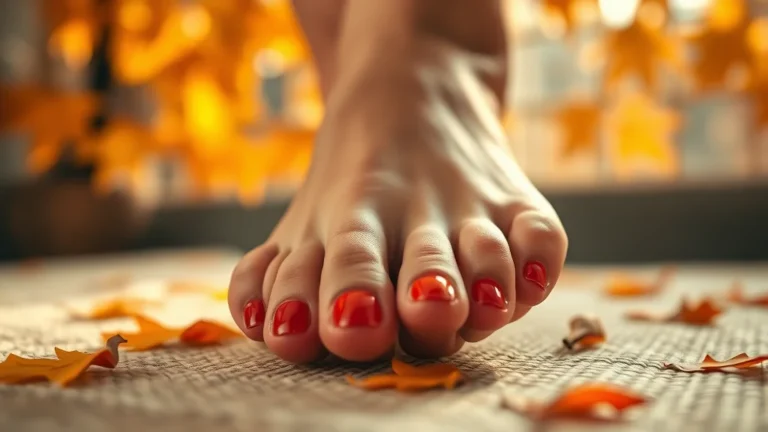 Fall Pedicures 10 Professional fall pedicure featuring moody espresso and burnt orange polish.