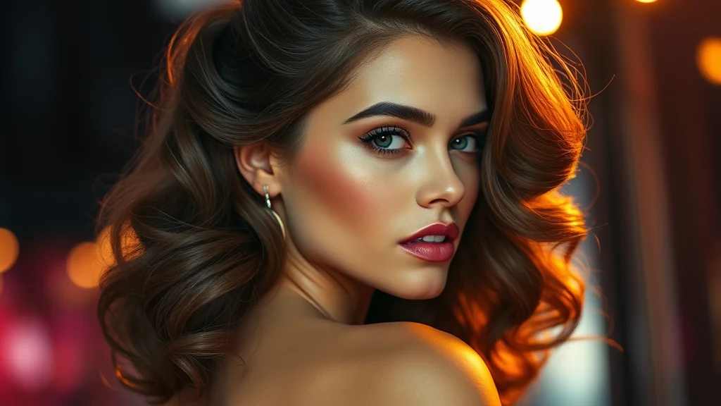 A woman with elegant Hollywood waves ready for homecoming.
