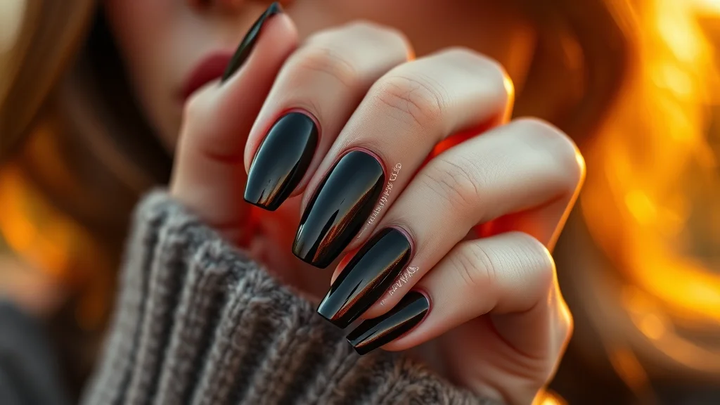 Close-up of trendy September 2026 nail designs featuring dark espresso polish and chrome accents.