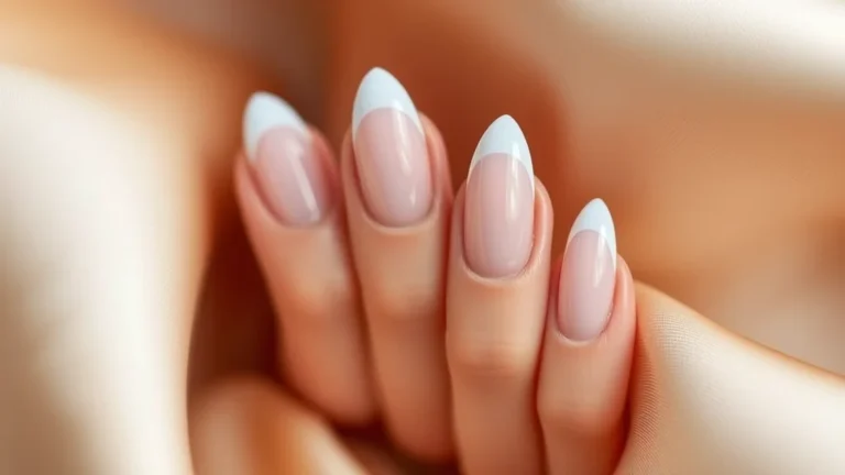 Elegant french tip nails on a wedding guest with soft, minimalist styling.